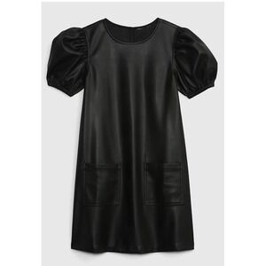 GAP Kids Black Puff Sleeved Began Leather Girls Dress XL 14/16 (C1) New!